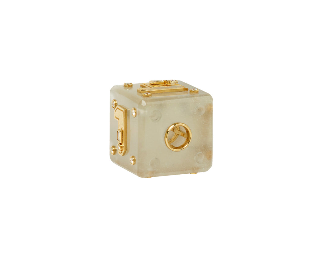 White Moonstone Jumbo Numbers Dice Bangers Charm ONLY