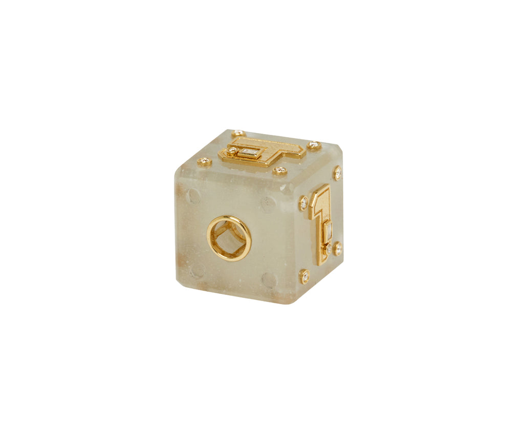 White Moonstone Jumbo Numbers Dice Bangers Charm ONLY
