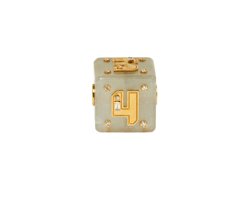 White Moonstone Jumbo Numbers Dice Bangers Charm ONLY