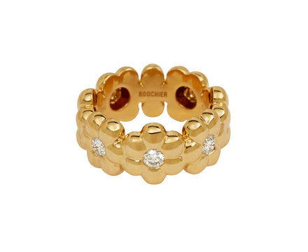 Diamond Flower Puff Ring