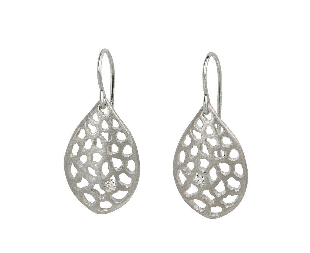 Branch Lacey Leaf Diamond Earrings