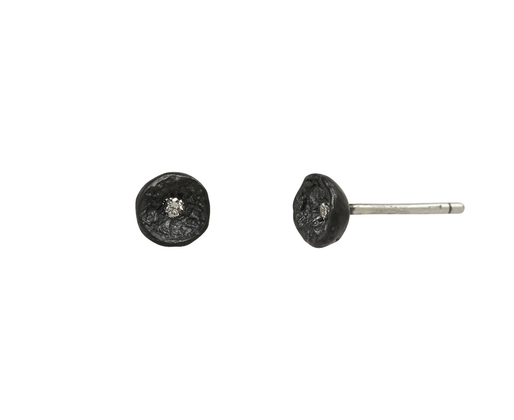 Branch Diamond Lava Shell Earrings - side
