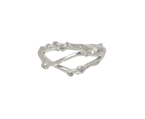 Branch Diamond Encrusted Branch Ring