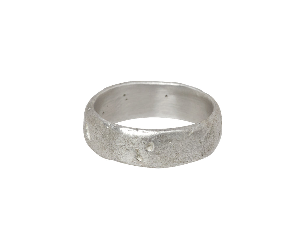 Branch Silver Worn Ring - Closeup