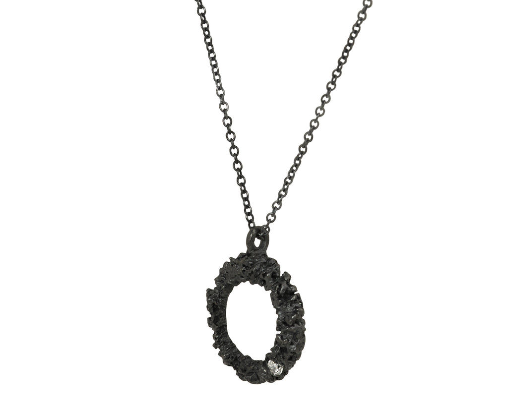 Branch Chryseum Circle Pendant Necklace - side