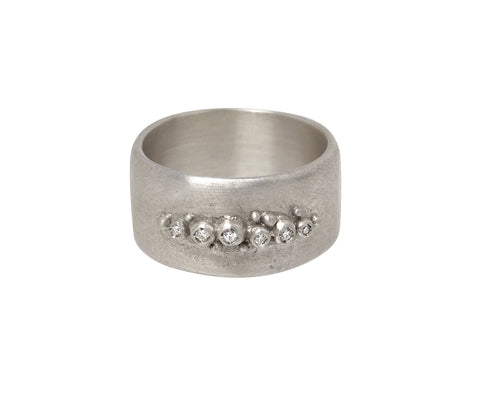 Branch Encrusted Wide Band Ring