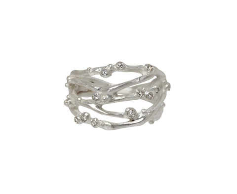 Branch Diamond Encrusted Branch Ring