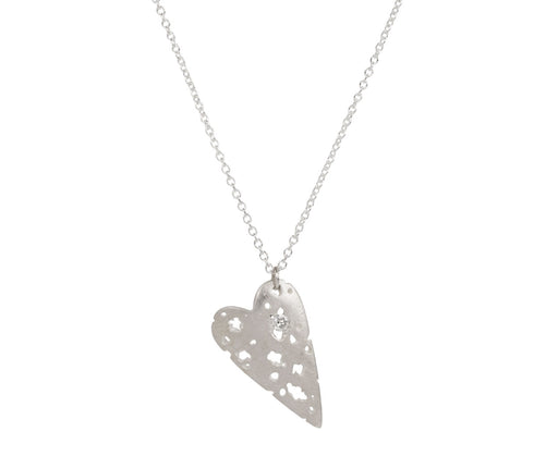 Branch Shadow Heart Diamond Pendant Necklace