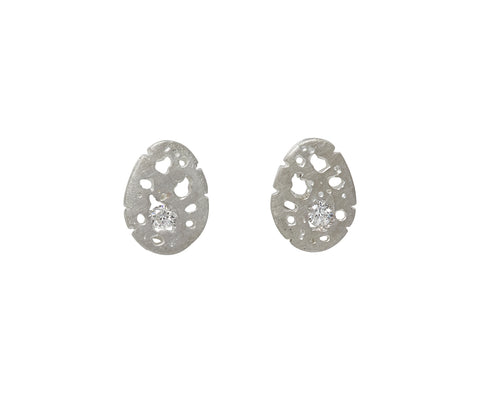 Branch Shadow Egg Diamond Post Earrings