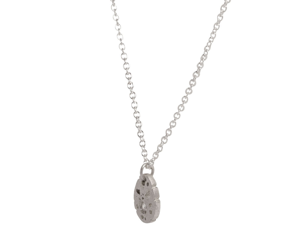 Branch Shadow Egg Diamond Pendant Necklace - Angled View
