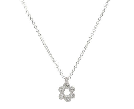 Branch Silver Diamond Cluster Pendant Necklace