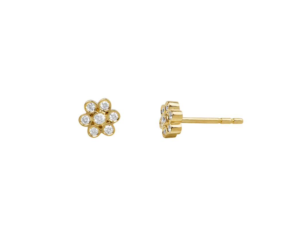 Sophie Bille Brahe Petite Lily Fleur Stud Earrings Side