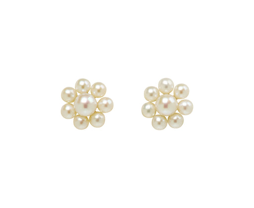 Sophie Bille Brahe Petite Marguerite Pearl Flower Stud Earrings