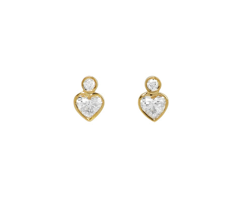 Sophie Bille Brahe Petite Lily Coeur Stud Earrings
