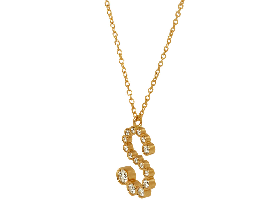 Sophie Bille Brahe Diamond Soprano 'S' Pendant Necklace - side