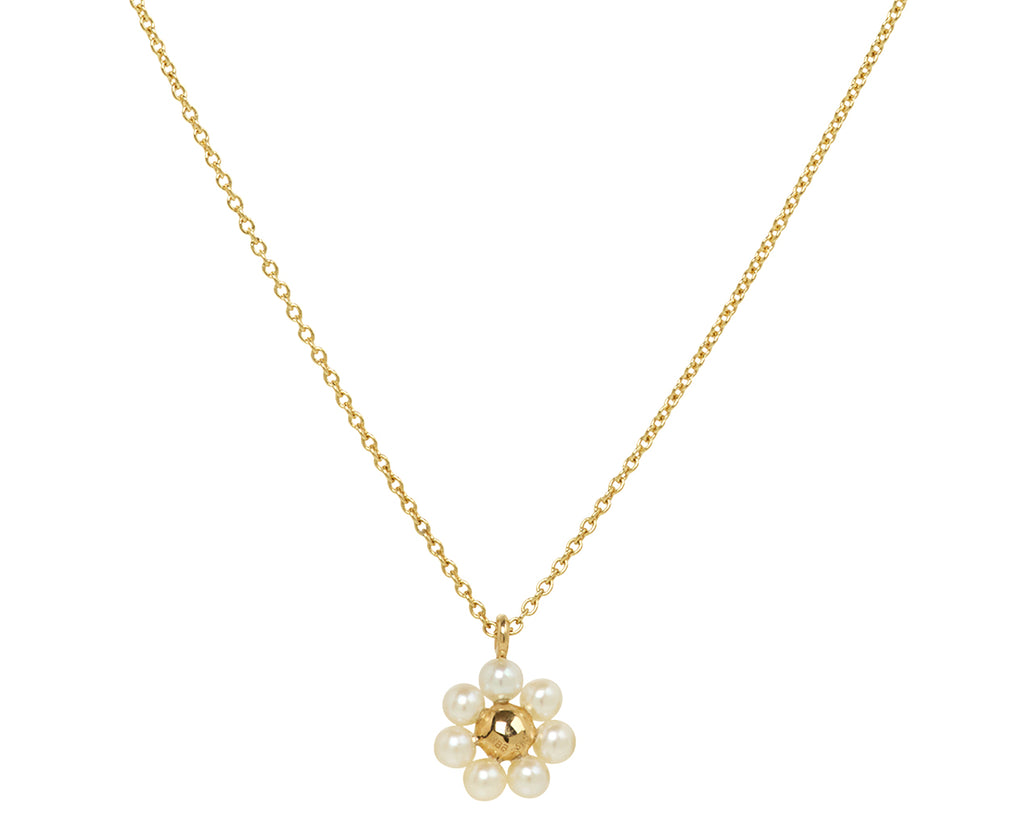 Petite Marguerite Pearl Flower Pendant Necklace