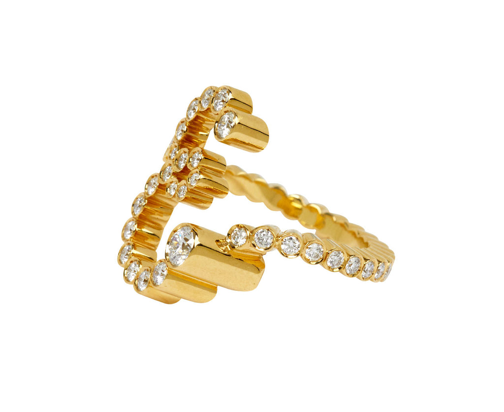 Sophie Bille Brahe Diamond 'E' Ensemble Ring - side