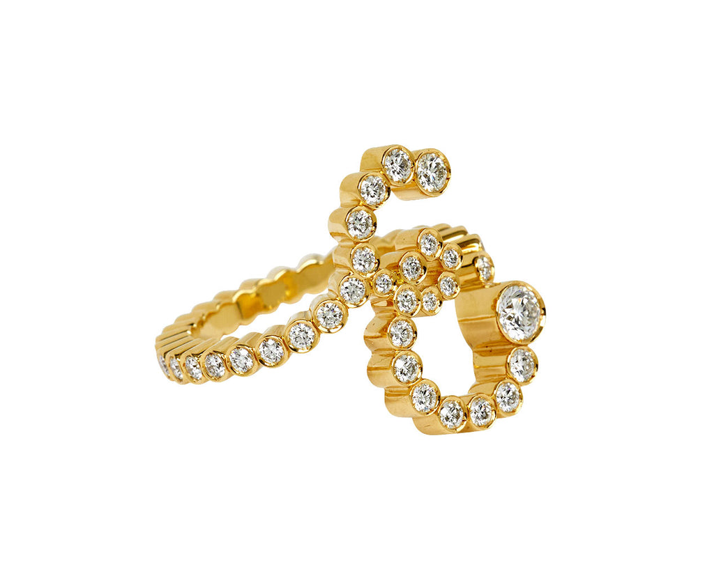 Sophie Bille Brahe Diamond 'E' Ensemble Ring - side