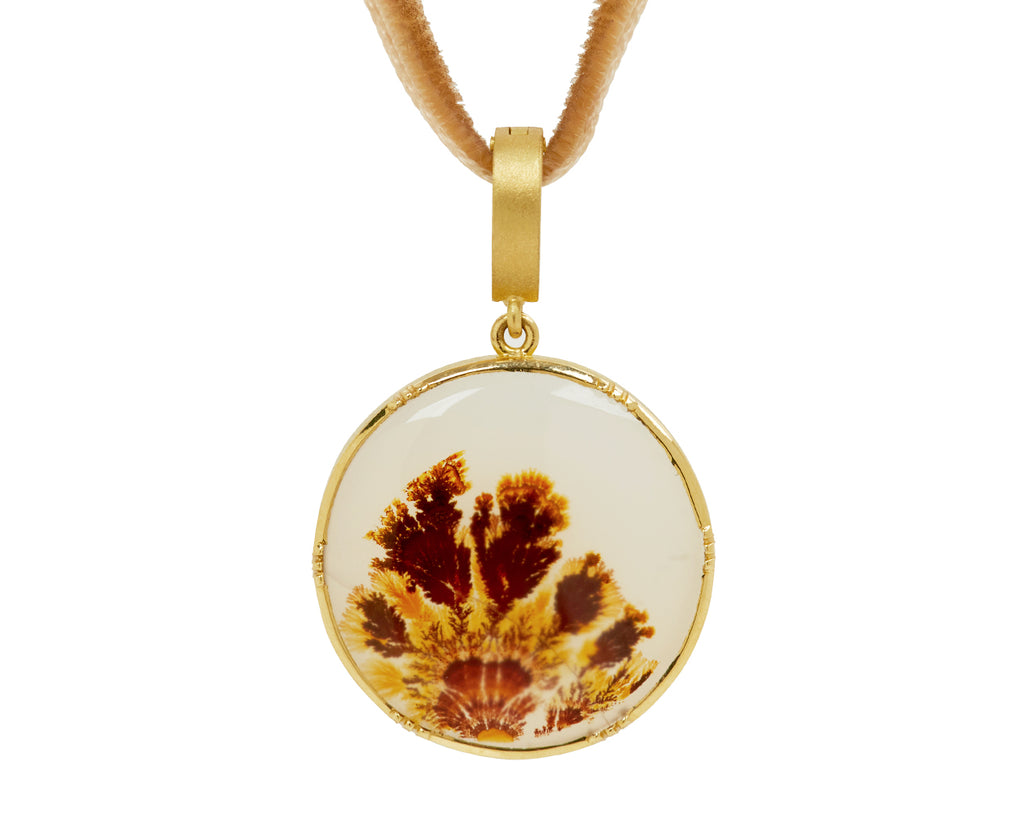 Brooke Gregson Dendritic Agate Fern Pendant Necklace - closeup