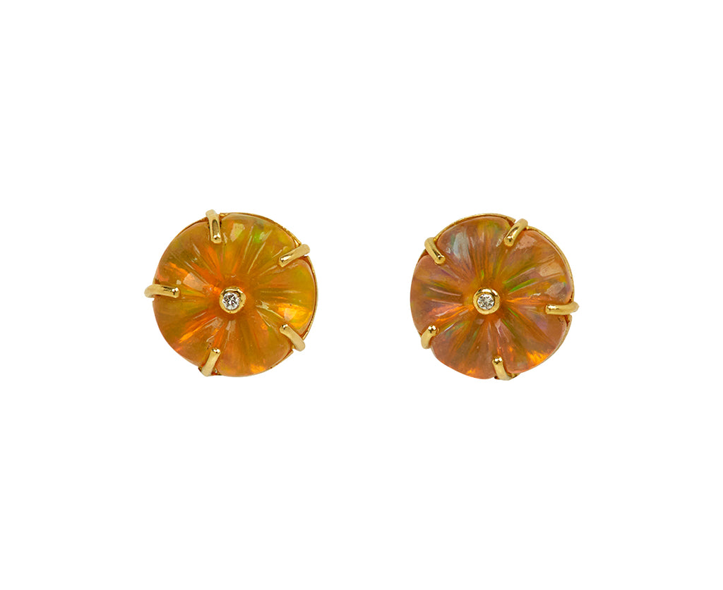 Brooke Gregson Carved Opal Blossom Stud Earrings