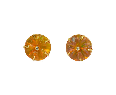 Brooke Gregson Carved Opal Blossom Stud Earrings