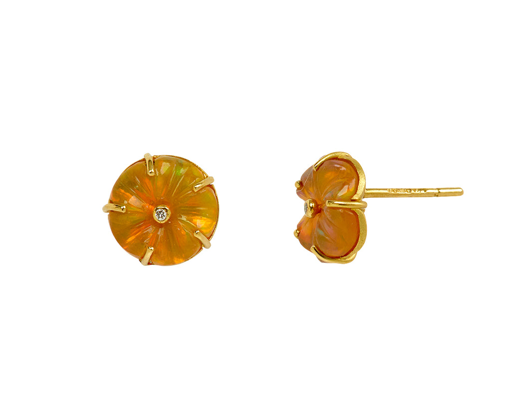 Brooke Gregson Carved Opal Blossom Stud Earrings - side