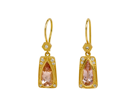 Brooke Gregson Pink Tourmaline Utopia Hex Earrings