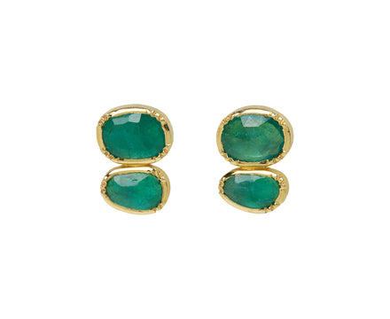 Double Orbit Emerald Earrings