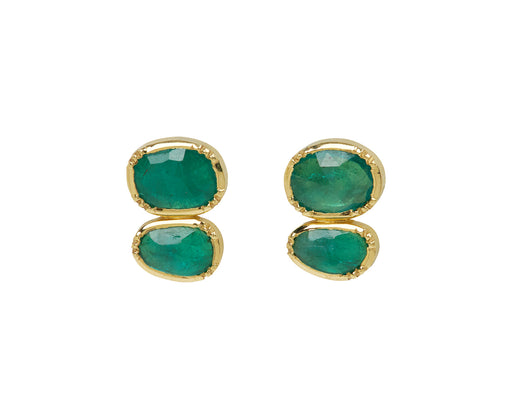Double Orbit Emerald Earrings