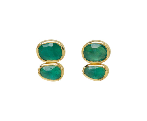 Double Orbit Emerald Earrings