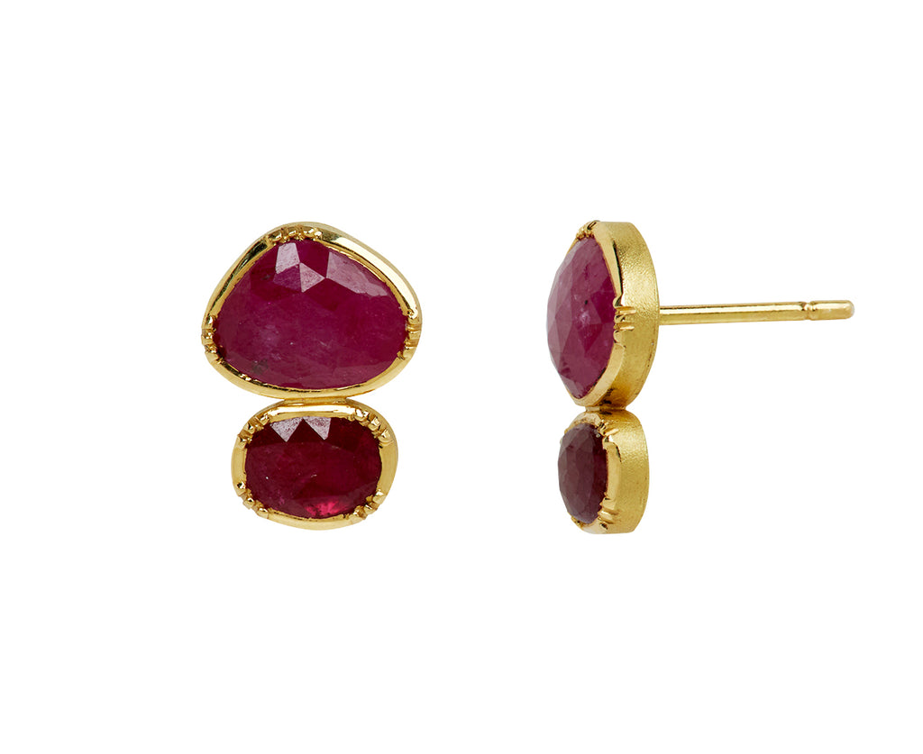 Brooke Gregson Double Orbit Pink Sapphire Earrings - side