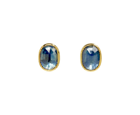 Blue Sapphire Orbit Stud Earrings