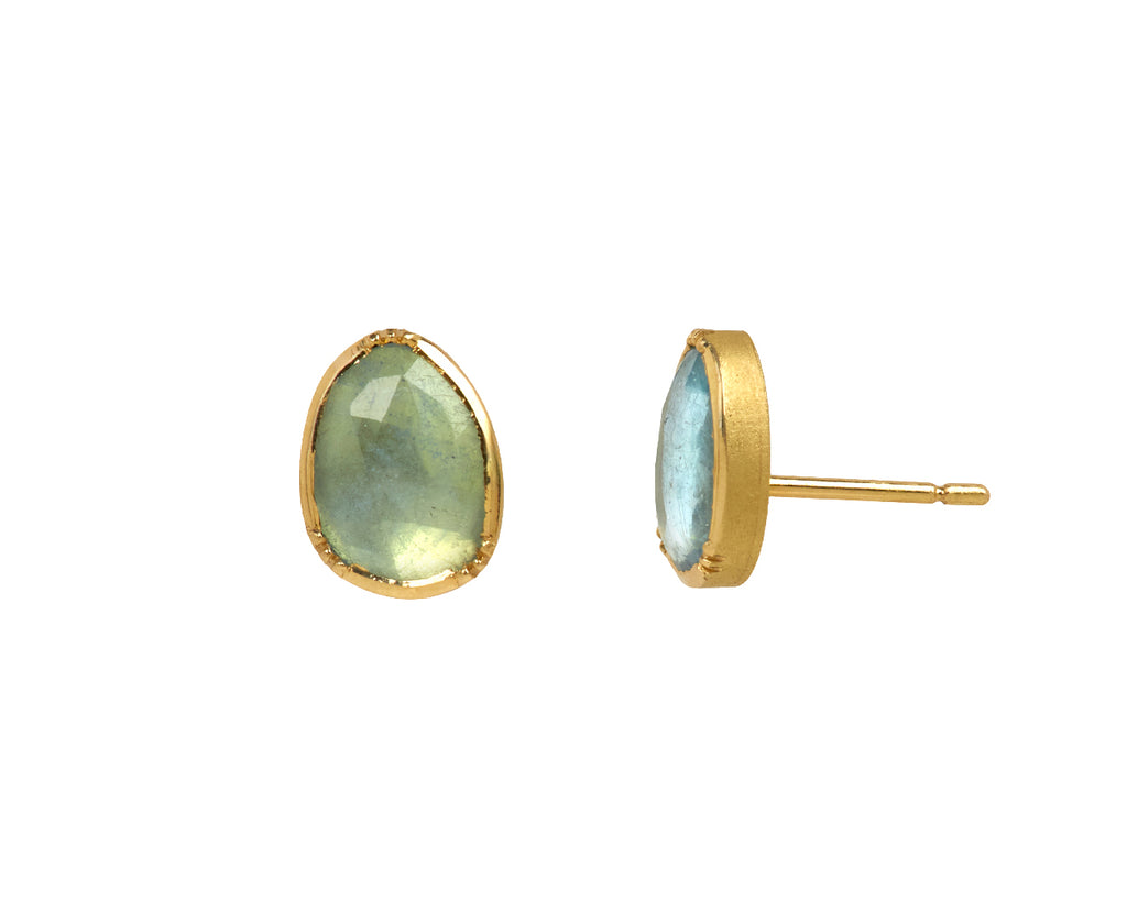 Aquamarine Orbit Stud Earrings