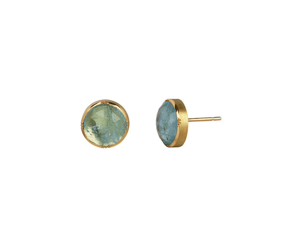 Aquamarine Orbit Stud Earrings