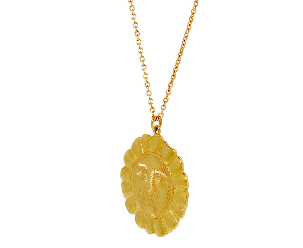 Brooke Gregson Engraved Lionheart Sun Pendant Necklace - side
