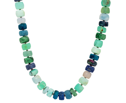 Green and Blue Candy Gem Honed Bead Necklace