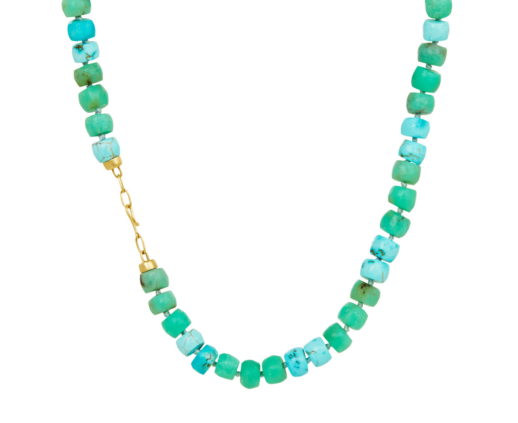 Brooke Gregson Blue and Green Candy Honed Bead Necklace - closure