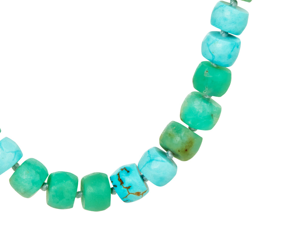Brooke Gregson Blue and Green Candy Honed Bead Necklace - closeup