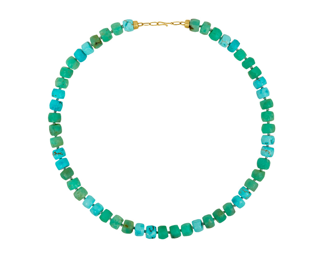 Brooke Gregson Blue and Green Candy Honed Bead Necklace - top down