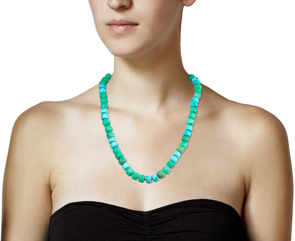 Brooke Gregson Blue and Green Candy Honed Bead Necklace - profile