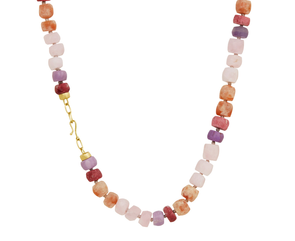 Brooke Gregson Pink Toned Candy Gem Honed Bead Necklace - closure