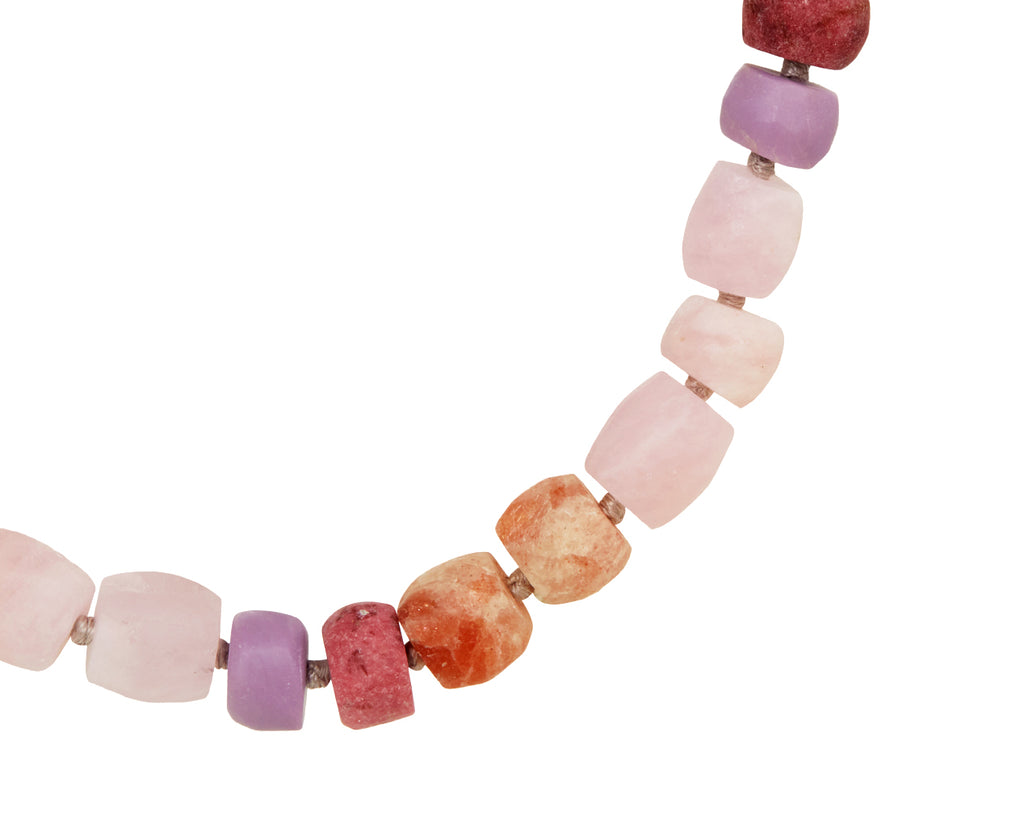 Brooke Gregson Pink Toned Candy Gem Honed Bead Necklace - closeup