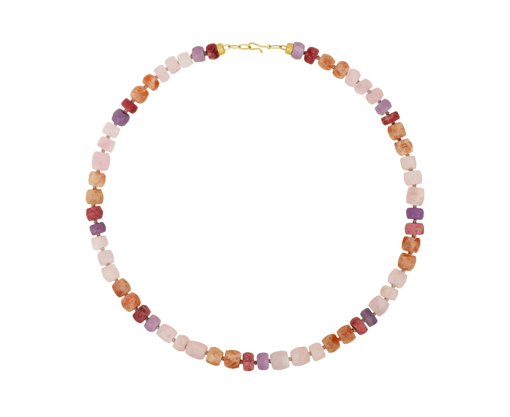 Brooke Gregson Pink Toned Candy Gem Honed Bead Necklace - top down