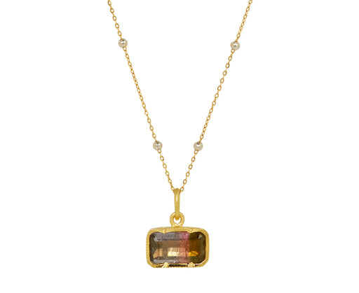 Bicolour Tourmaline Beaded Chain Necklace