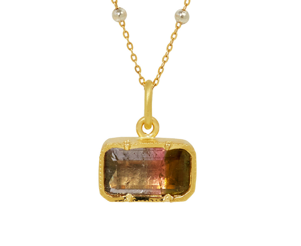 Bicolour Tourmaline Beaded Chain Necklace