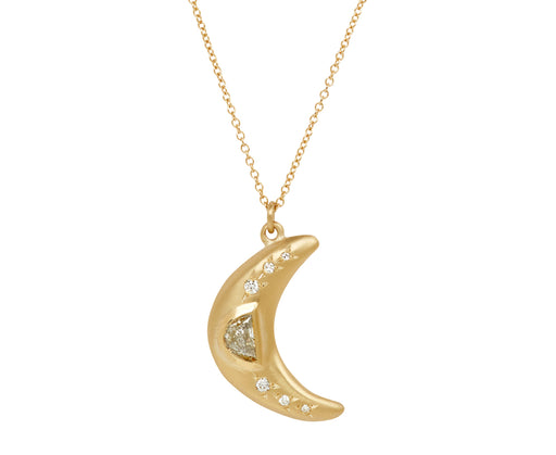 Brooke Gregson Diamond Crescent Moon Pendant Necklace