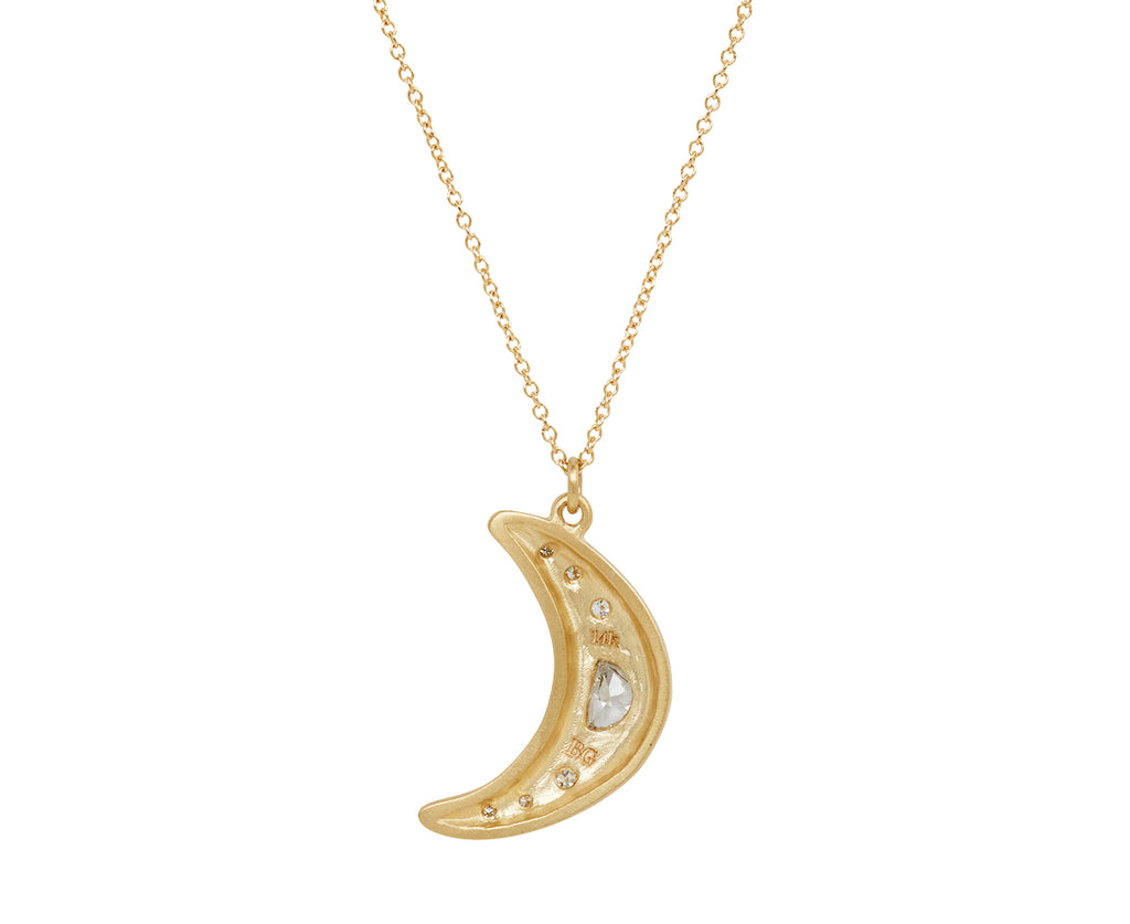 Brooke Gregson Diamond Crescent Moon Pendant Necklace - back