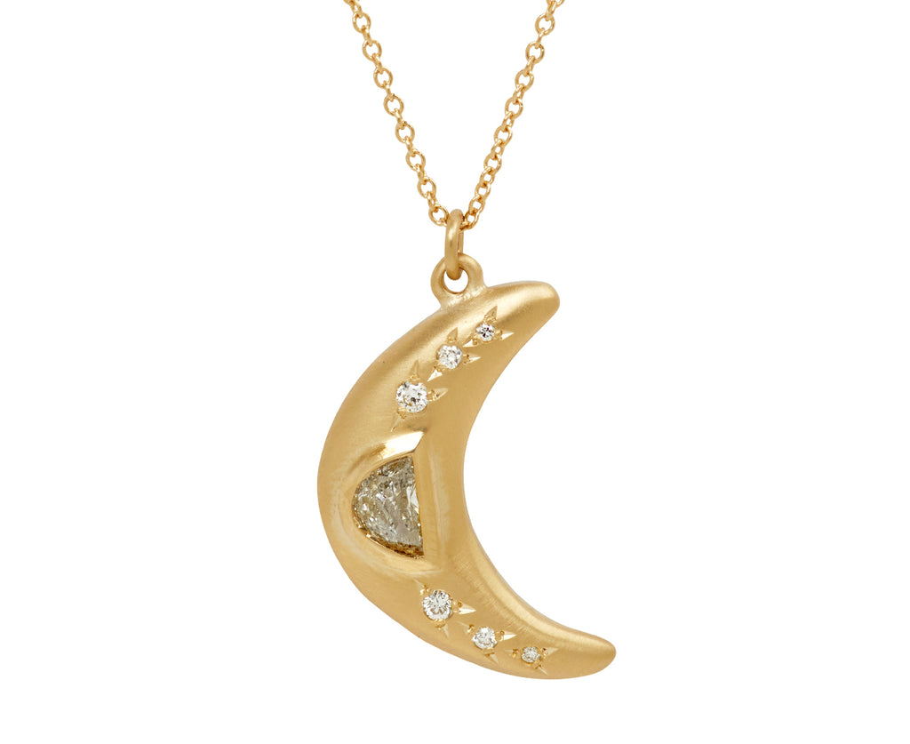 Brooke Gregson Diamond Crescent Moon Pendant Necklace - closeup