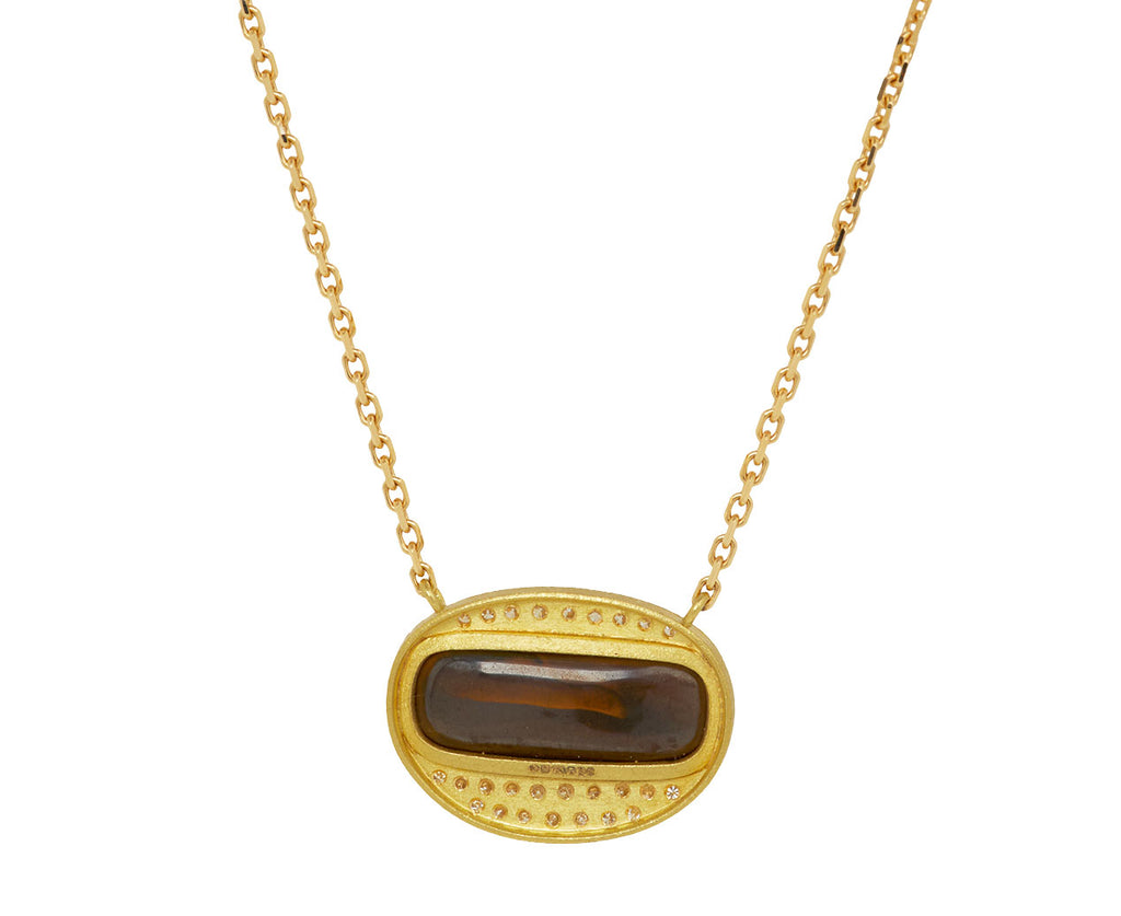 Brooke Gregson Boulder Opal and Diamond Orbital Halo Necklace - back