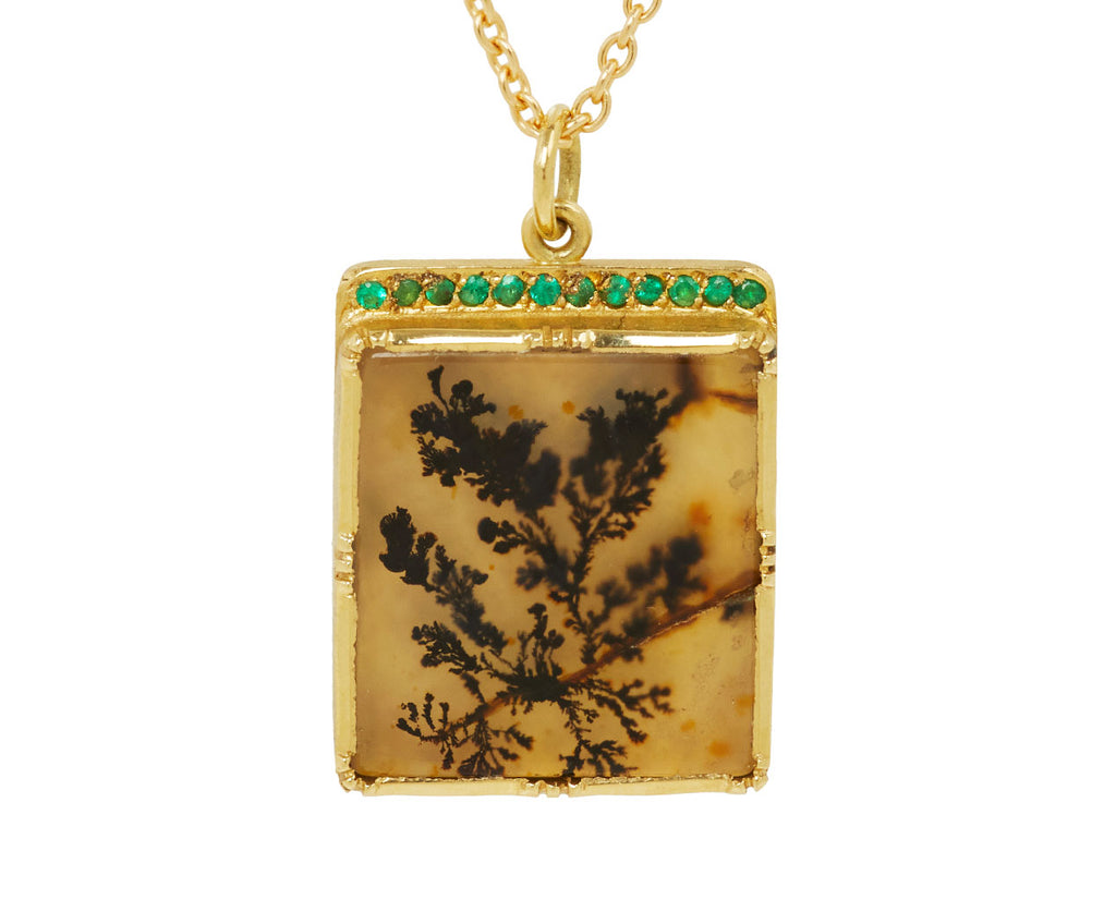 Emerald Halo Fauna Dendritic Agate Necklace